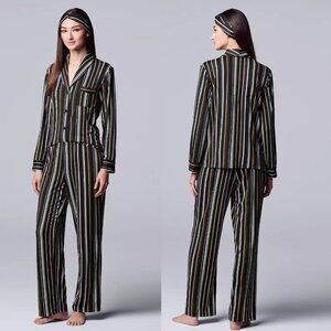 NWT Simply Vera Wang Women Striped Pajama Set Size Small 2pc Cozy Soft Lounge